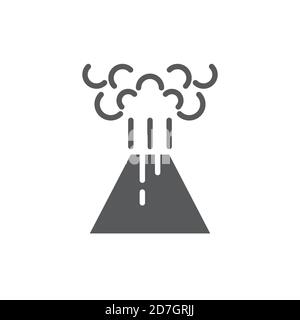 Vulcano eruzione vettore icona simbolo disastro isolato su sfondo bianco Illustrazione Vettoriale
