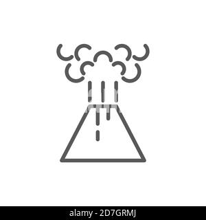 Vulcano eruzione vettore icona simbolo disastro isolato su sfondo bianco Illustrazione Vettoriale