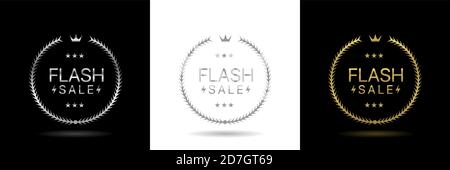 Flash sale wreath icone Illustrazione Vettoriale