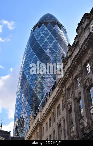 The Gherkin Building, City of London Foto Stock