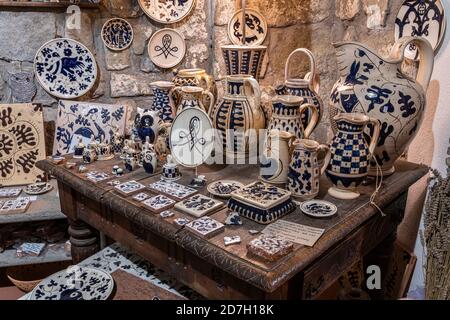 Antica bottega di ceramica a Viterbo. Foto Stock