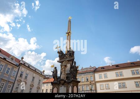 Colonna della Santissima Trinità a Praga, Repubblica Ceca Foto Stock
