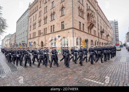 Cadetti dell'Università nazionale di difesa di Helsinki, Finlandia Foto Stock