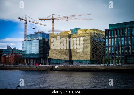 La Banca Centrale d'Irlanda edificio a North Wall Quay, Dublino Irlanda. Foto Stock