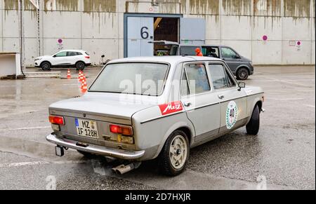 salisburgo, austria, 17 ottobre 2020, fiera classica, mostra per auto d'epoca, moto e veicoli, fiat 128 special Foto Stock