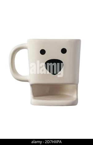 tazza di orso polare isolata su sfondo bianco Foto Stock