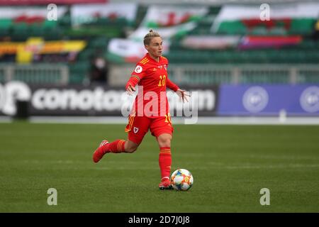 Newport, Regno Unito. 22 ottobre 2020. Jess Fishlock di donne del Galles in azione. Partita di qualificazione UEFA Women's Euro 2022, Wales Women contro le Isole Faroe alla Rodney Parade di Newport, Galles del Sud, giovedì 22 ottobre 2020. PIC di Andrew Orchard/Alamy Live News Foto Stock