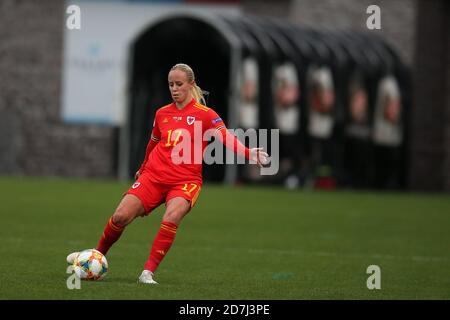 Newport, Regno Unito. 22 ottobre 2020. Nadia Lawrence del Galles Donne in azione. Partita di qualificazione UEFA Women's Euro 2022, Wales Women contro le Isole Faroe alla Rodney Parade di Newport, Galles del Sud, giovedì 22 ottobre 2020. PIC di Andrew Orchard/Alamy Live News Foto Stock