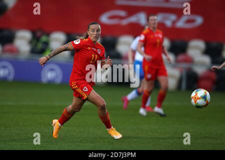 Newport, Regno Unito. 22 ottobre 2020. Natasha Harding del Galles Donne in azione. Partita di qualificazione UEFA Women's Euro 2022, Wales Women contro le Isole Faroe alla Rodney Parade di Newport, Galles del Sud, giovedì 22 ottobre 2020. PIC di Andrew Orchard/Alamy Live News Foto Stock