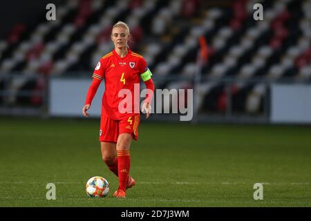 Newport, Regno Unito. 22 ottobre 2020. Sophie ingle del Galles Donne in azione. Partita di qualificazione UEFA Women's Euro 2022, Wales Women contro le Isole Faroe alla Rodney Parade di Newport, Galles del Sud, giovedì 22 ottobre 2020. PIC di Andrew Orchard/Alamy Live News Foto Stock