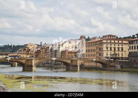 Ponte Vecchio a Firenze: Il più antico ponte di Firenze. Foto Stock