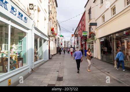 Bei pedoni solo South Main Street a Wexford Foto Stock