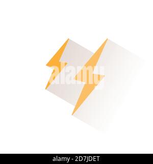 Fulmini. Icona di colore isolato. Illustrazione del vettore glifo meteo Illustrazione Vettoriale