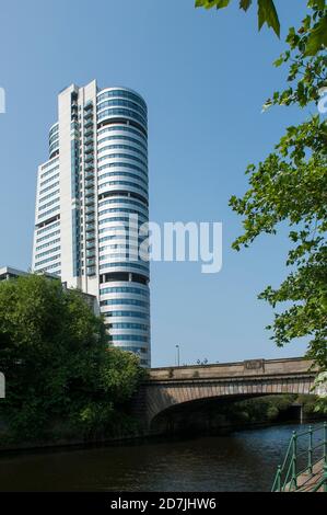 Riverside edifici nella città di Leeds, West Yorkshire, Inghilterra. Foto Stock