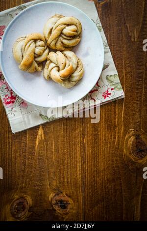 Cardamom Bun svedesi Foto Stock