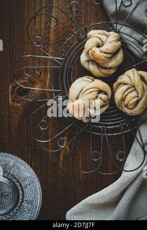 Cardamom Bun svedesi Foto Stock