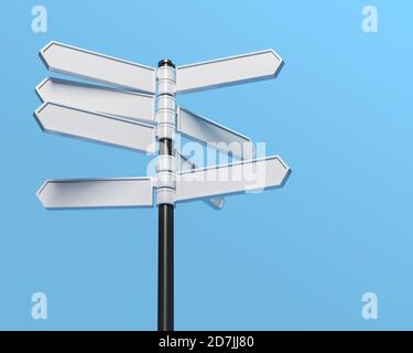 rendering 3d dei segni di direzione vuoti. Foto Stock