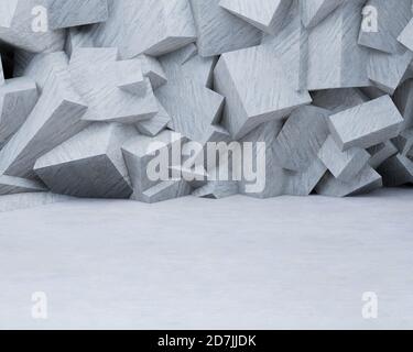 Spazio interno vuoto sfondo parete, illustrazione 3d Foto Stock