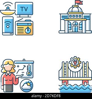 Set di icone colore RGB dei servizi di base Illustrazione Vettoriale