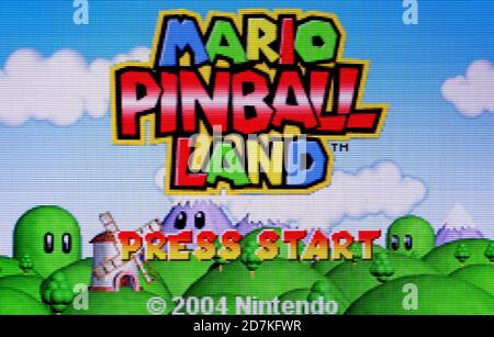 Mario Pinball Land - Nintendo Game Boy Advance Videogame - Solo per uso editoriale Foto Stock