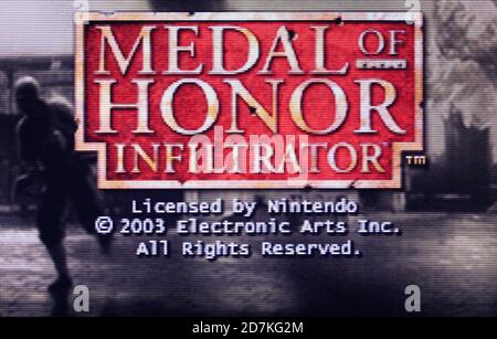 Medal of Honor Infiltrator - Nintendo Game Boy Advance Videogioco - solo per uso editoriale Foto Stock