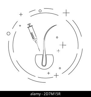 Trattamento dei capelli al plasma ricco di piastrine (PRP), illustrazione. Foto Stock