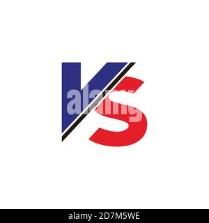 vettore del logo del disegno del movimento della sezione lettera vs astratto Illustrazione Vettoriale