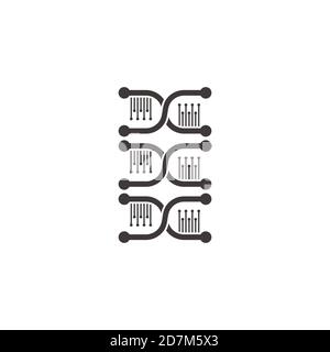 gruppo dna semplice disegno geometrico piatto vettore di simbolo genetico Illustrazione Vettoriale