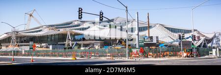 Set 29, 2020 Mountain View / CA / USA - Vista panoramica del nuovo campus di Charleston East di Google in costruzione accanto al Googleplex Foto Stock