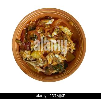 Vendita Satini Poisson - Chutney di pesce salato, tipico piatto creolo Mauriziano Foto Stock