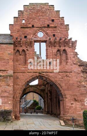 Arbroath Abbey Gatehouse, Arbroath, Angus, Scozia, Regno Unito Foto Stock