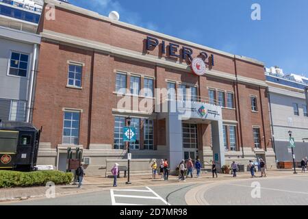 Il Canadian Museum of Immigration al Pier 21 a Halifax Nova Scotia Canada questo è stato il porto di ingresso per Migliaia di immigrati in Canada Foto Stock