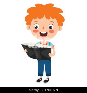 Pose ed espressioni di un ragazzo divertente Illustrazione Vettoriale