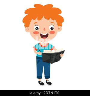 Pose ed espressioni di un ragazzo divertente Illustrazione Vettoriale