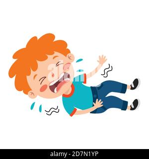 Pose ed espressioni di un ragazzo divertente Illustrazione Vettoriale