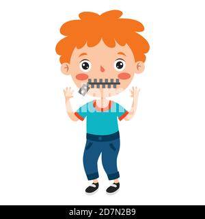 Pose ed espressioni di un ragazzo divertente Illustrazione Vettoriale