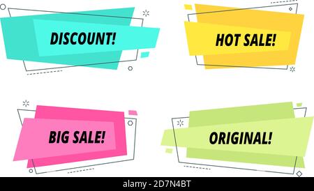 Set di striscioni in vendita moderna. Super prezzo palloncino grafica testo forme all'ingrosso acquisto banner campagna colorato tag shopping vettore cornice. Illustrazione dell'offerta di sconto, promozione del listino prezzi Illustrazione Vettoriale