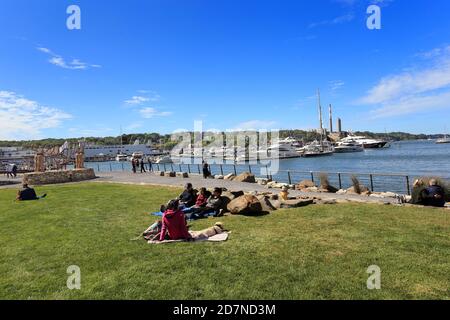 Port jefferson Harbour Long Island New York Foto Stock