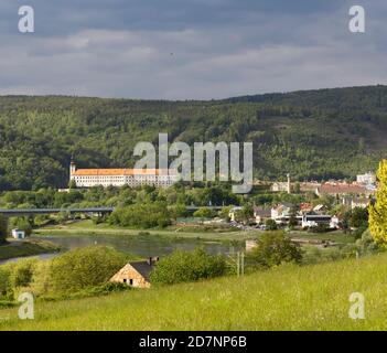 Decin castello nella Boemia settentrionale, Repubblica Ceca Foto Stock