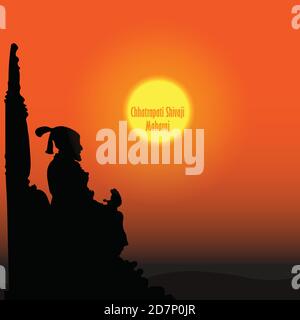 illustrazione di chhatrapati shivaji maharaj jayanti. tramonto o sfondo alba. Illustrazione vettoriale. Illustrazione Vettoriale