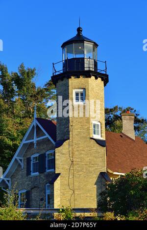 Whitehall, Michigan, Stati Uniti. The White River Light Station Holland Harbour Light, lungo il lago Michigan. Foto Stock