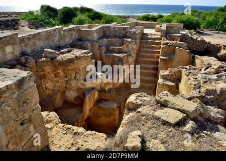 Tombe dei Re sito archeologico e attrazione turistica vicino a Kato Paphos, Cipro Foto Stock