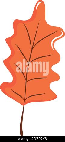 icona foglia di quercia su sfondo bianco, stile piatto, illustrazione vettoriale Illustrazione Vettoriale