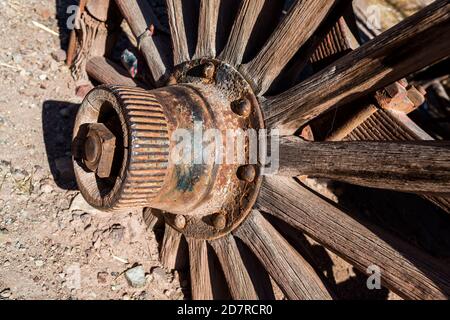 Vecchia ruota di carro Foto Stock