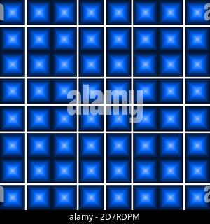Design piastrellato blu. Sfondo blu con quadrati annidati. Foto Stock