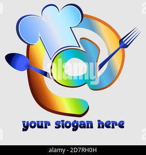 logo d'arte per un caffè con consegna a domicilio o internet caffè sotto forma di un badge di posta Illustrazione Vettoriale