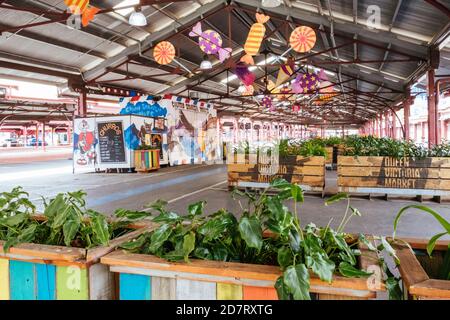 Quiet Queen Vic Market durante il Coronavirus Pandemic Foto Stock