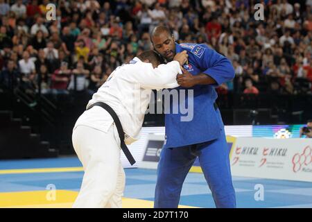 RINER, Teddy del francese e OKRUASHVILI, Adam di Georgie + 100 Kg finale durante il Campionato europeo Judo Seniors 2014 il 25 aprile 2014 a Montpellier, Francia - Foto Laurent Lairys / DPPI Foto Stock