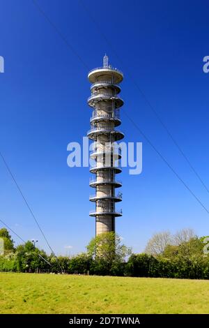 Il Peterborough TV stazione trasmittente, Morborne village, Cambridgeshire, England Regno Unito Foto Stock