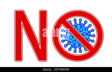 Illustrazione concettuale dell'icona del coronavirus del segnale di stop. Novel coronavirus covid-19 Illustrazione Vettoriale